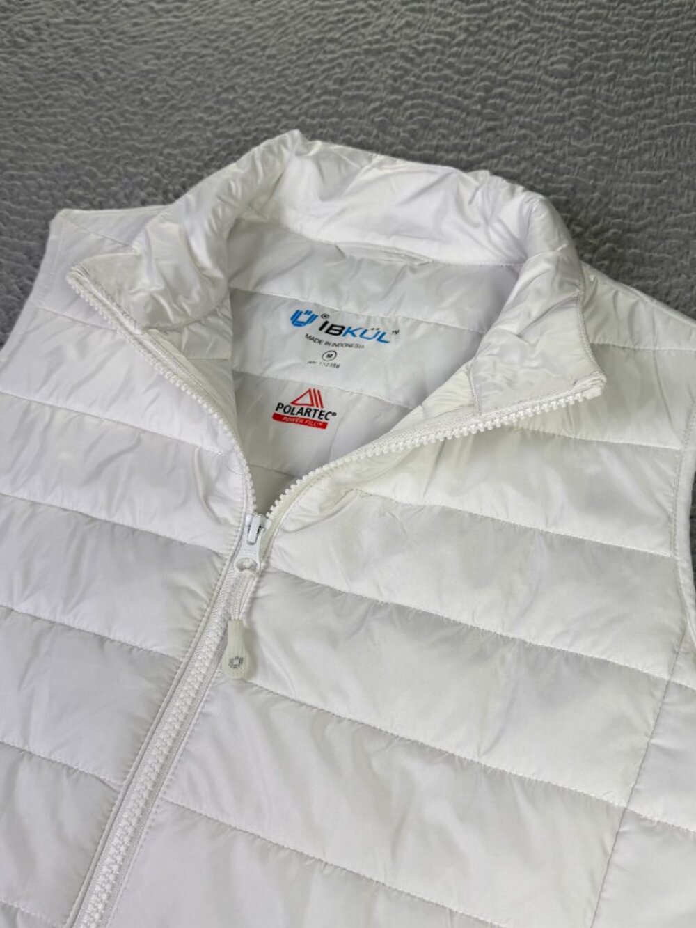 IBKUL Puffer Vest Womens Medium White Polartec Full Zip Performance Golf